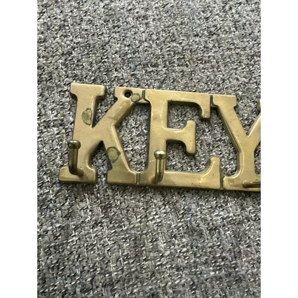 Vintage Solid Brass Metal KEYS Wall Mounted Key Rack Hanger Holder Organizer